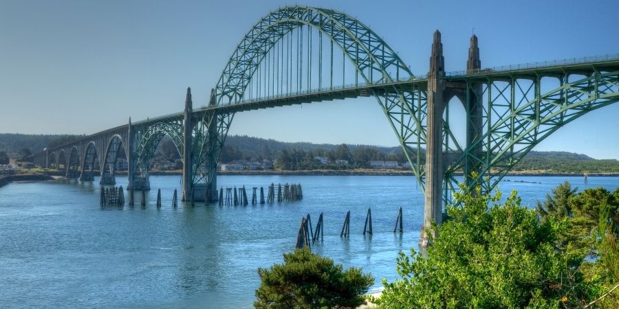 Newport, OR bridge and bayfront Newport, OR bridge and bayfront